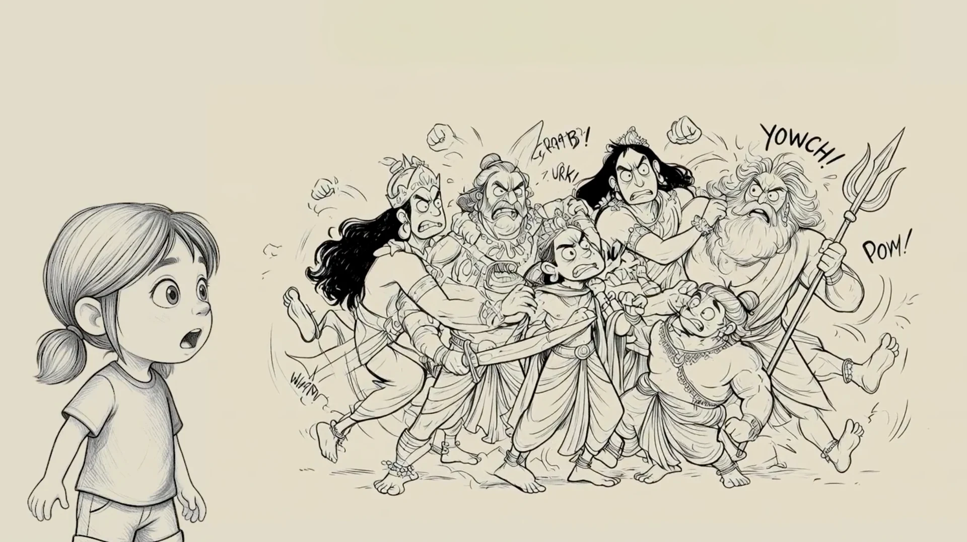 Illustrated pages from The Great Indian Tales.